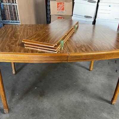 Dining Table -Formica Top Faux Pecan Finish