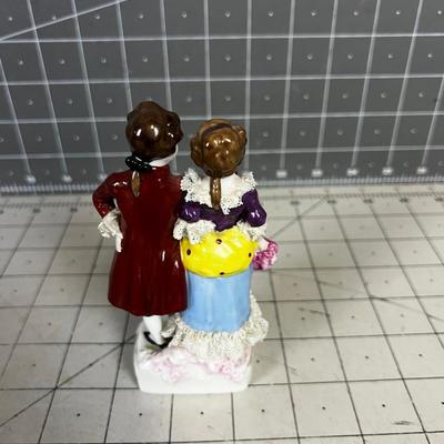 Small 5" Meissen Figurines Lace Edge Man & Woman 