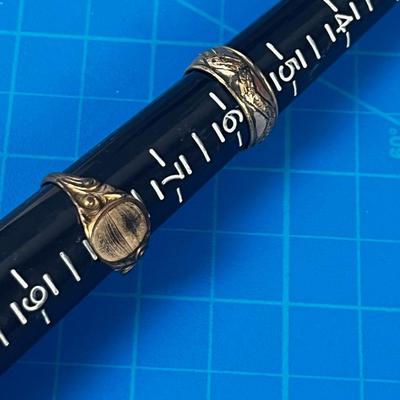 2 Gold Plated Rings Antique 