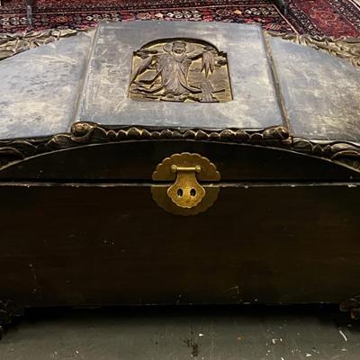 Hand Carved Chinese Camphor Wood Chest, Stunning Piece!  
