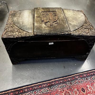 Hand Carved Chinese Camphor Wood Chest, Stunning Piece!  