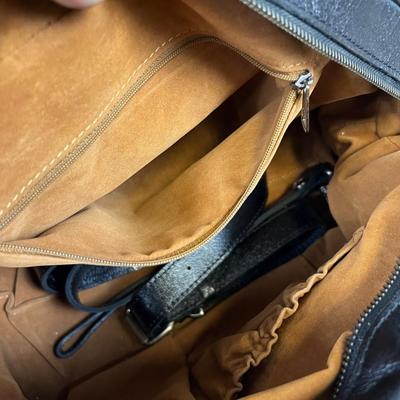 Patricia Nash Black Leather Purse with Cover Include Shoulder Strap