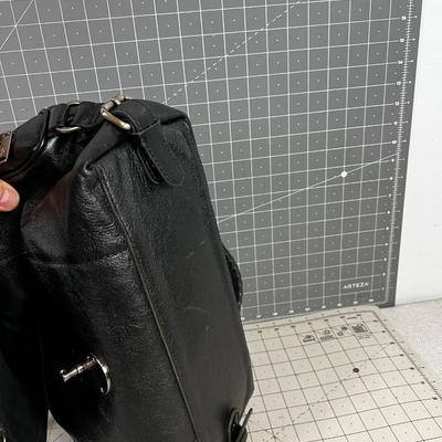 Patricia Nash Black Leather Purse with Cover Include Shoulder Strap
