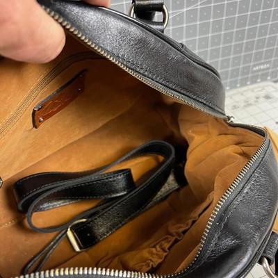 Patricia Nash Black Leather Purse with Cover Include Shoulder Strap