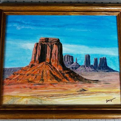Oil on Board of Monument Valley , Signed 