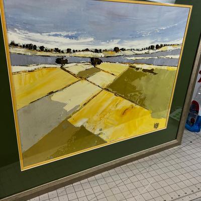VILBO Landscape Watercolor Original. Farm Field