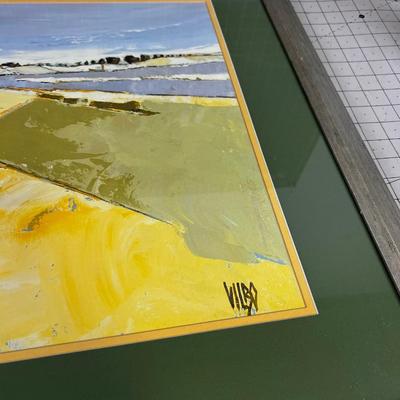 VILBO Landscape Watercolor Original. Farm Field