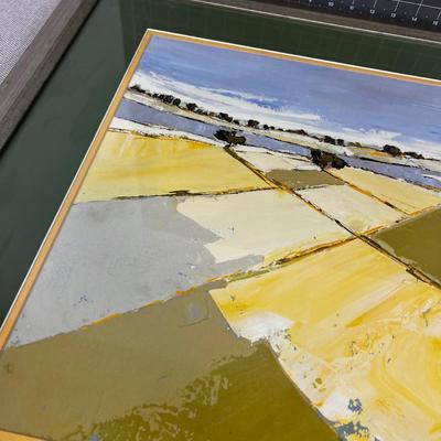 VILBO Landscape Watercolor Original. Farm Field