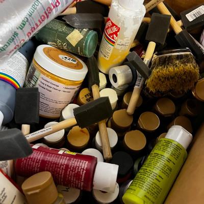 Crafters Box of TOLL Paints and New Sponge Brushes