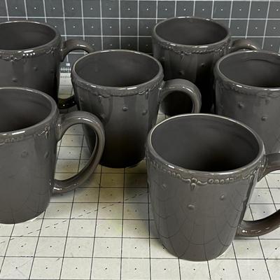 6 NEW Gray Coffee Cups