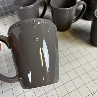 6 NEW Gray Coffee Cups