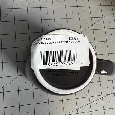 6 NEW Gray Coffee Cups