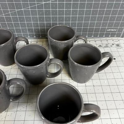 6 NEW Gray Coffee Cups