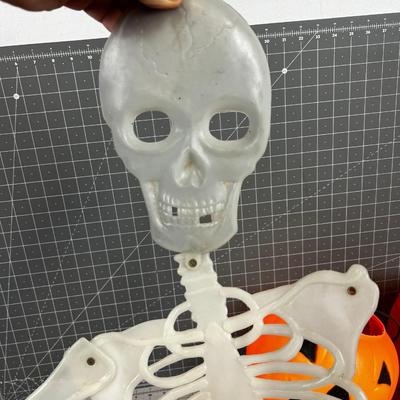 HALLOWEEN is just around the Corner; 1 Arm Skeleton and bunch of pumpkins. 