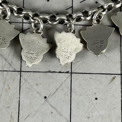 Jewelry Marked 925 Hand Crafted Charms with Lotus and Chakra Stones. NICE