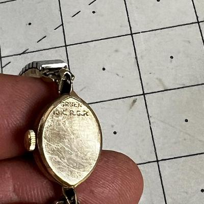Gruen 10K Gold Filled Women Wrist Watch 