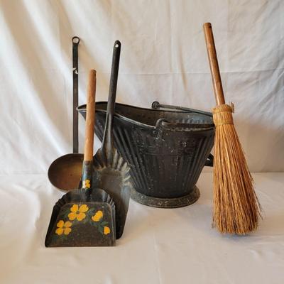 Reeves Coal Bucket, Straw Broom, and More (D-DW)