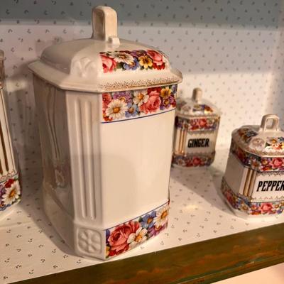 Antique Altrohlau Czechoslovakian Ceramic Canisters Set