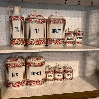 Antique Altrohlau Czechoslovakian Ceramic Canisters Set