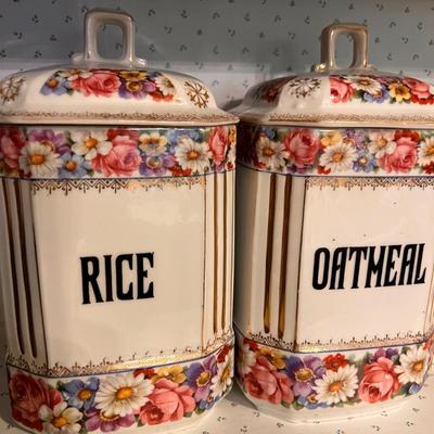 Antique Altrohlau Czechoslovakian Ceramic Canisters Set