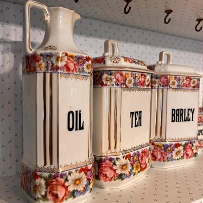 Antique Altrohlau Czechoslovakian Ceramic Canisters Set
