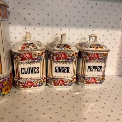 Antique Altrohlau Czechoslovakian Ceramic Canisters Set