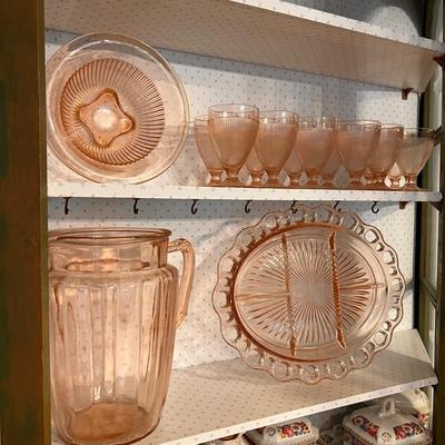 Vintage Lot Pink Depression Glass