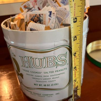 Can Full of Vintage Stamps Lot