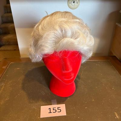 Red Frocked Head mannequin with wig