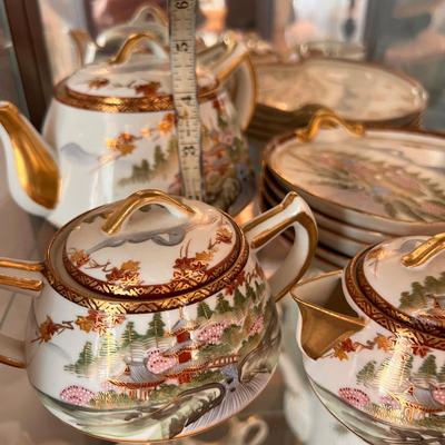 Antique Japanese Porcelain 13 Piece Demitasse Tea Set