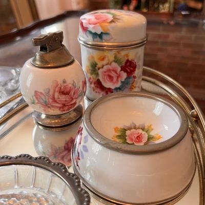 Vintage Porcelain & Glass Lot - Carlton Ware, Hand Painted China