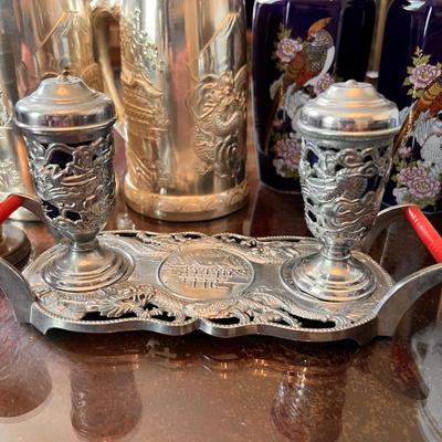 Antique Asian Decor, Collectibles - Vases Mugs Salt/Pepper Sterling Silver