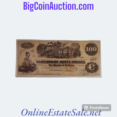 CONFEDERATE STATES AMERICA 100 DALLARS