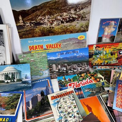 Big lot of un-posted Vintage travel postcards