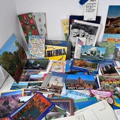Big lot of un-posted Vintage travel postcards