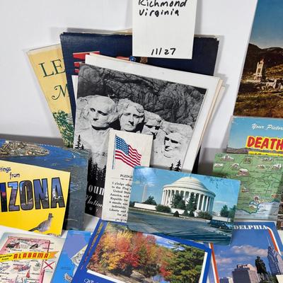 Big lot of un-posted Vintage travel postcards