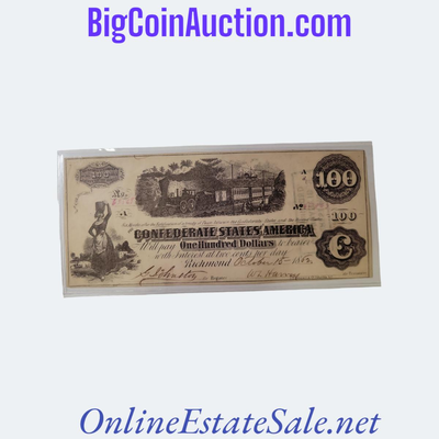 CONFEDERATE STATES AMERICA 100 DALLARS