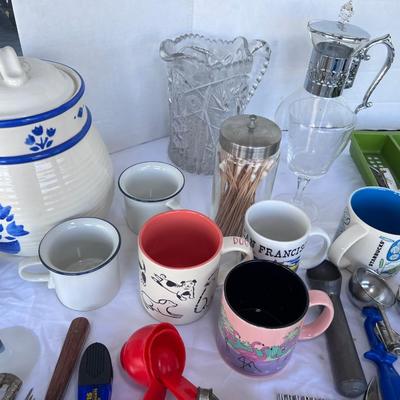 Blue White Cookie jar, Mugs, Pitcher, Coffee server, Starbucks mug