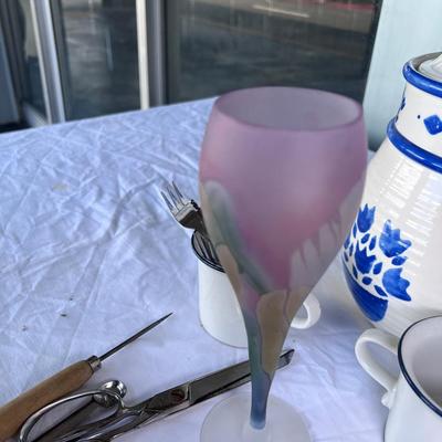 Blue White Cookie jar, Mugs, Pitcher, Coffee server, Starbucks mug