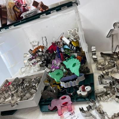 Large tote of Vintage Cookie Cutters