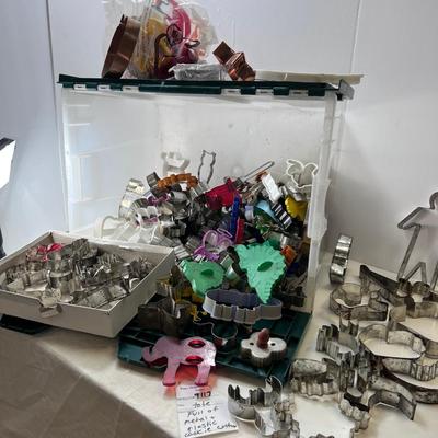 Large tote of Vintage Cookie Cutters