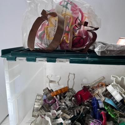 Large tote of Vintage Cookie Cutters