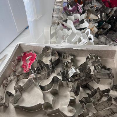 Large tote of Vintage Cookie Cutters