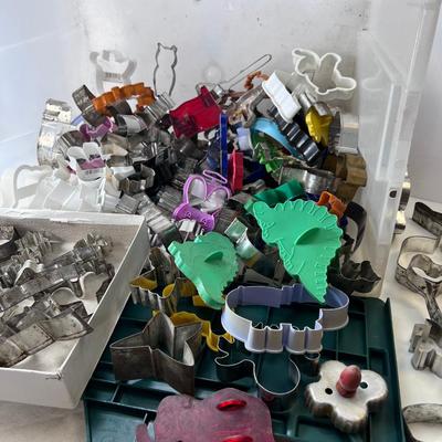 Large tote of Vintage Cookie Cutters