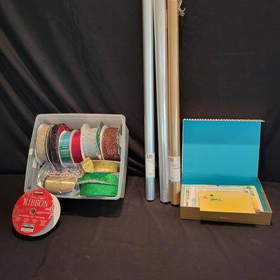 Huge Assortment of Cards, Decorative Papers, Ribbon and More (EW-DW)