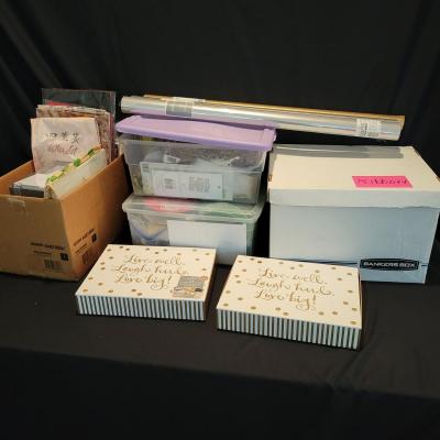 Huge Assortment of Cards, Decorative Papers, Ribbon and More (EW-DW)