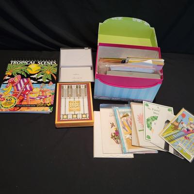 Huge Assortment of Cards, Decorative Papers, Ribbon and More (EW-DW)