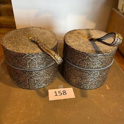 Pair of matching wig boxes