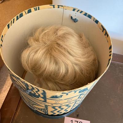 Funky vintage wig box with form & wig