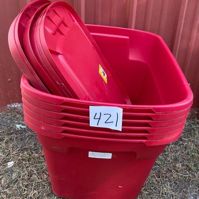6 Totes with lids